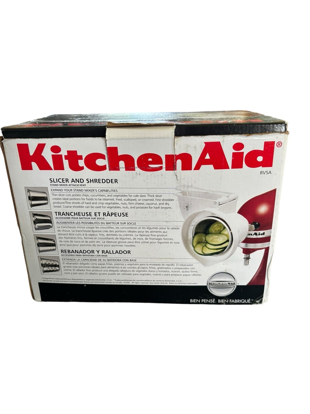 KitchenAid RVSA Stand Mixer Rotor Slicer Shredder Attachment White 4 Cones - Picture 14 of 15